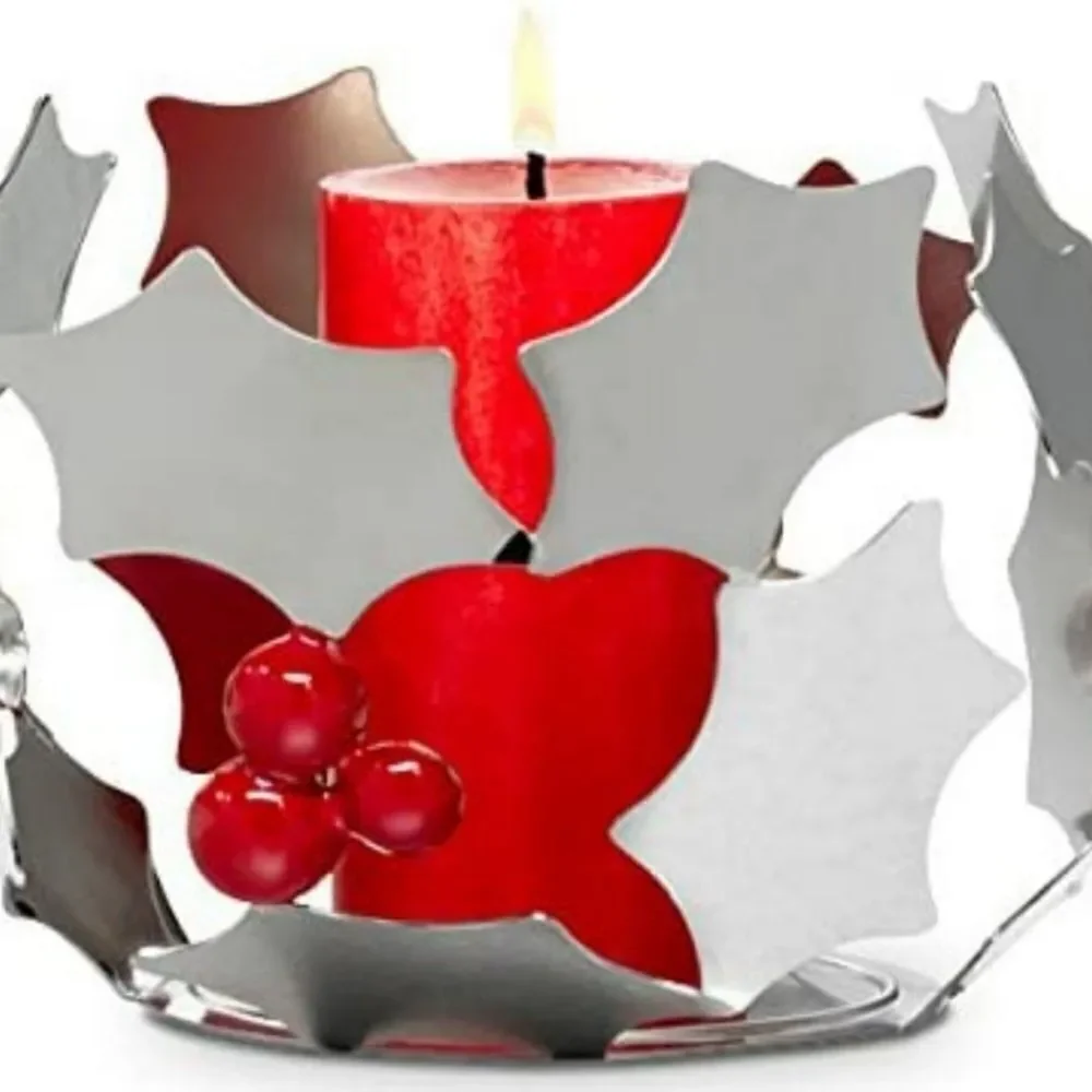 🩵NIB Partylite Silver Modern Holly Jar Candle Holder
